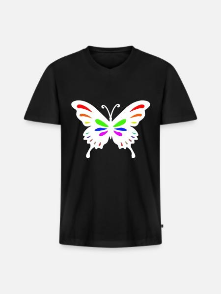 butterfly butterfly - Men's Premium Organic T-shirt with V-neck - black