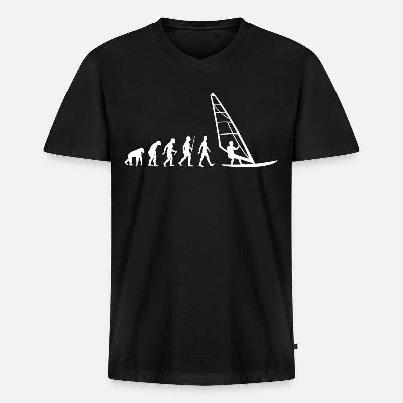 Windsurffer Evolution Windsurf - T-shirt encolure en V Premium bio Homme - noir