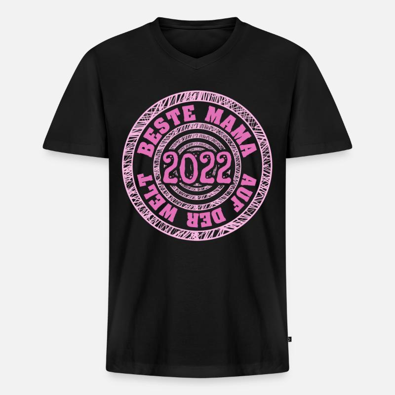 Mama 2022 - Männer Premium Bio T-Shirt mit V-Ausschnitt - Schwarz