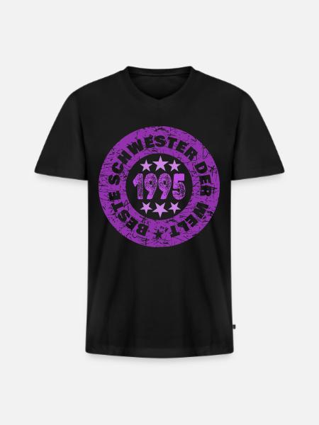 Witzig 1995 - Männer Premium Bio T-Shirt mit V-Ausschnitt - Schwarz
