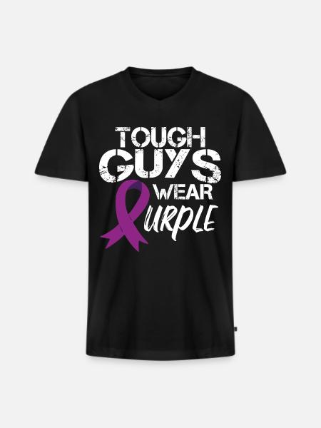 Tough Guys Wear Purple - Men's Premium Organic T-shirt with V-neck - black