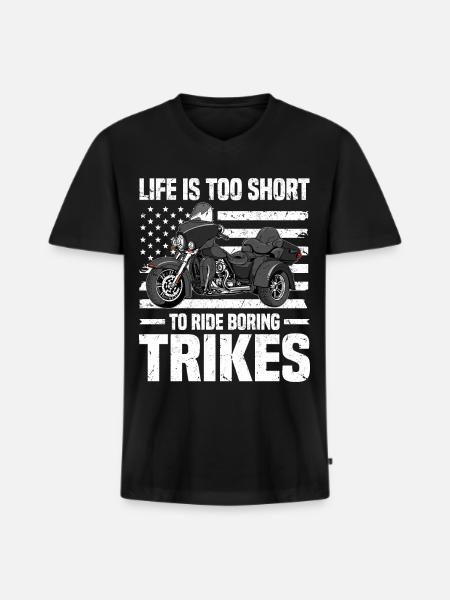 Trike - Männer Premium Bio T-Shirt mit V-Ausschnitt - Schwarz