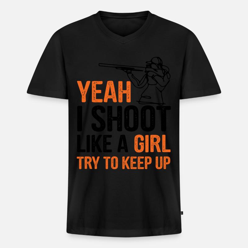 Trapschießen - Männer Premium Bio T-Shirt mit V-Ausschnitt - Schwarz