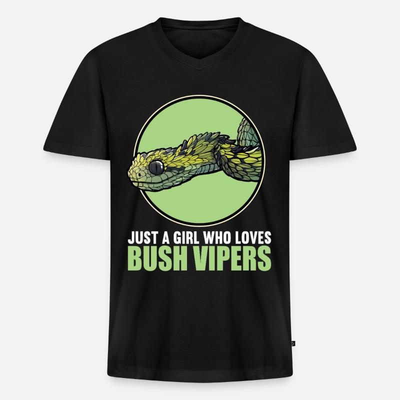 Buschvipern Buschviper - Männer Premium Bio T-Shirt mit V-Ausschnitt - Schwarz