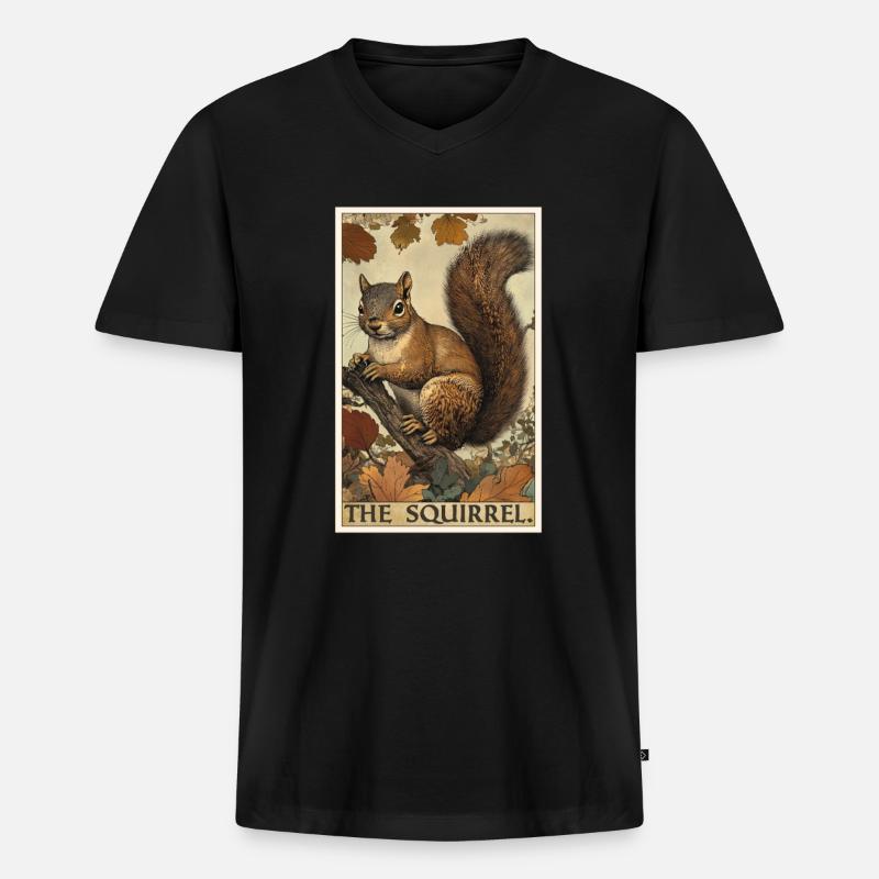 Eichhörnchen - Männer Premium Bio T-Shirt mit V-Ausschnitt - Schwarz