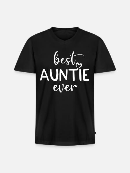best Auntie ever - Men's Premium Organic T-shirt with V-neck - black