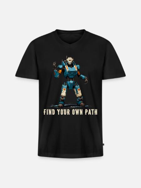 Find Your Own Path 2 - Men's Premium Organic T-shirt with V-neck - black