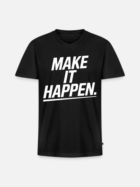 Go for it! - Men's Premium Organic T-shirt with V-neck - black