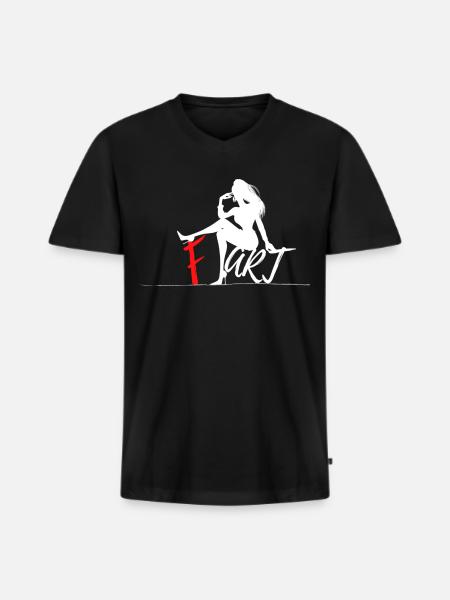 F. Art - Männer Premium Bio T-Shirt mit V-Ausschnitt - Schwarz