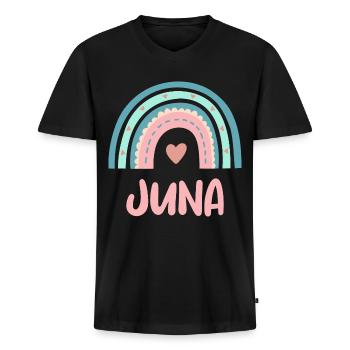 Juna Name Rainbow Baby - Men's Premium Organic T-shirt with V-neck - black - Front - Nico (187cm)
