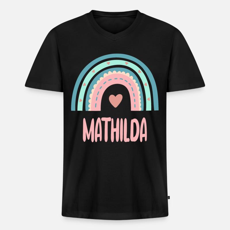 Mathilda Name Regenbogen Baby - Männer Premium Bio T-Shirt mit V-Ausschnitt - Schwarz