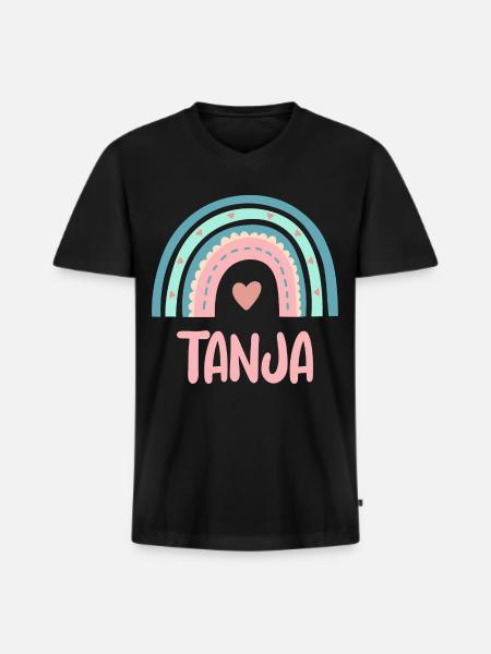 Tanja Name Rainbow Baby - Men's Premium Organic T-shirt with V-neck - black