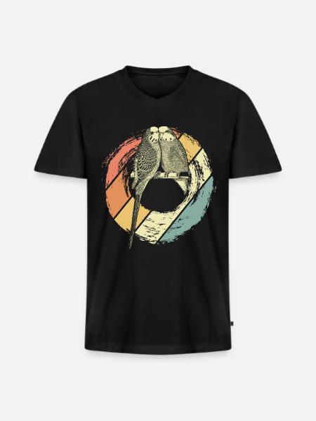 budgerigar - Men's Premium Organic T-shirt with V-neck - black