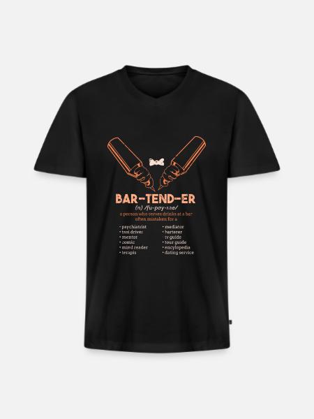 Bartender saying - Men's Premium Organic T-shirt with V-neck - black