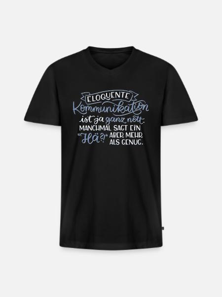 Eloquente Kommunikation - Männer Premium Bio T-Shirt mit V-Ausschnitt - Schwarz
