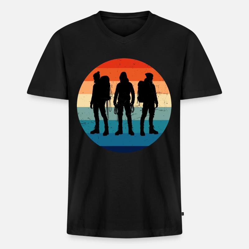 Bouldering Kletterer Boulder Climber Herren - Männer Premium Bio T-Shirt mit V-Ausschnitt - Schwarz