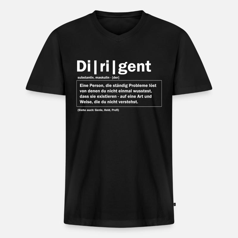 Dirigent Geschenk - Männer Premium Bio T-Shirt mit V-Ausschnitt - Schwarz