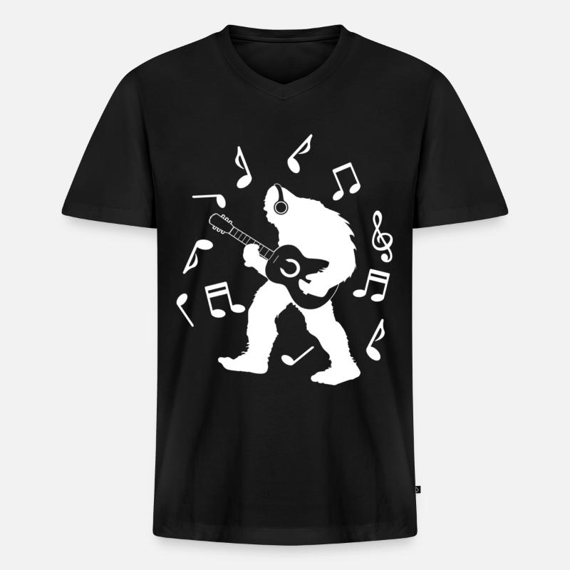 Bigfoot Sasquatch Yeti - Männer Premium Bio T-Shirt mit V-Ausschnitt - Schwarz