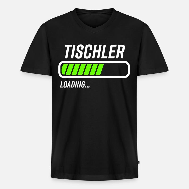 Tischler Loading Ladebalken - Männer Premium Bio T-Shirt mit V-Ausschnitt - Schwarz