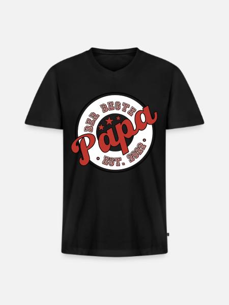 The Best Dad 2022 - Men's Premium Organic T-shirt with V-neck - black