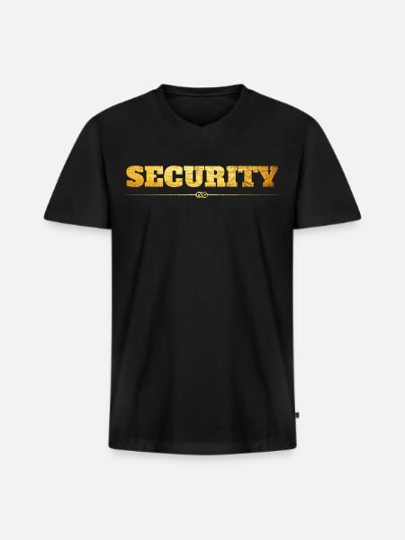 Security - Männer Premium Bio T-Shirt mit V-Ausschnitt - Schwarz