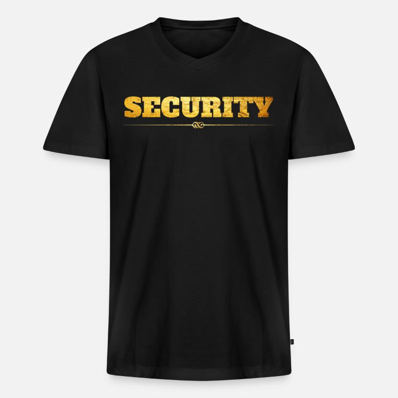 Security - Männer Premium Bio T-Shirt mit V-Ausschnitt - Schwarz