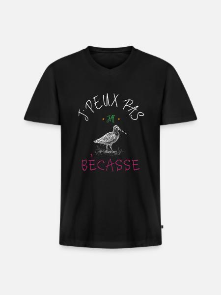 J'peux pas j'ai bécasse - T-shirt encolure en V Premium bio Homme - noir