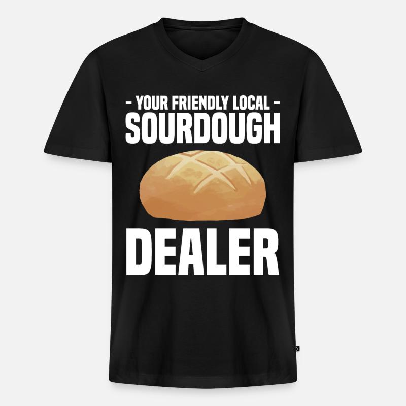 Sauerteig - Männer Premium Bio T-Shirt mit V-Ausschnitt - Schwarz