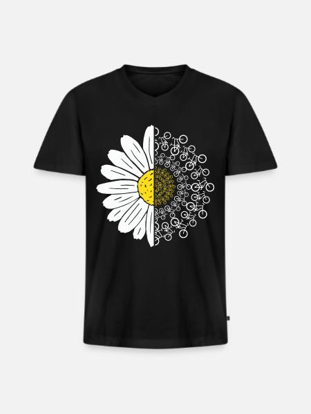 Bicycle Flower - Men's Premium Organic T-shirt with V-neck - black