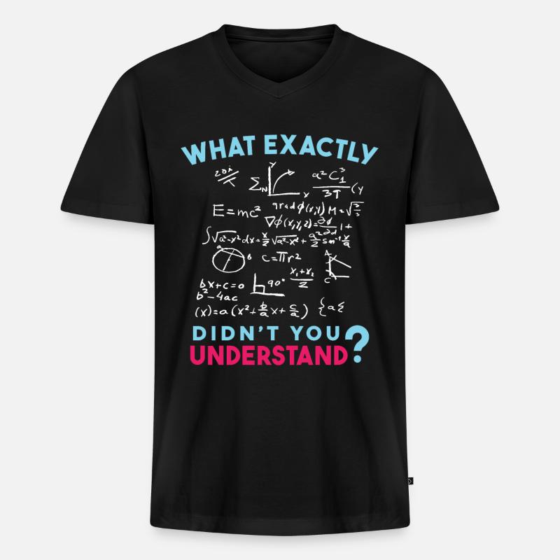 Physik Mathe Formel Scherz - Männer Premium Bio T-Shirt mit V-Ausschnitt - Schwarz