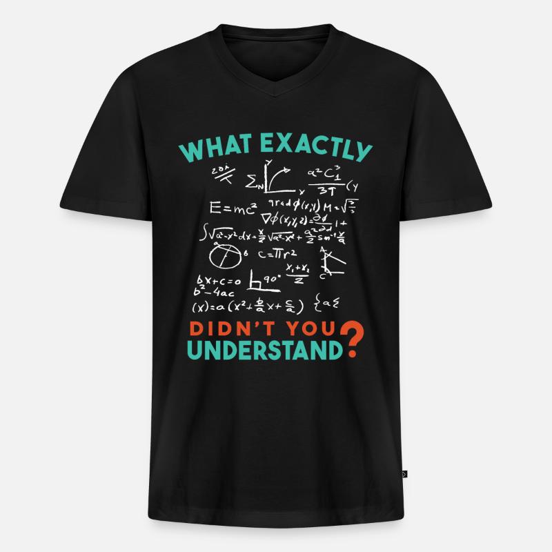 Physik Mathe Formel Scherz - Männer Premium Bio T-Shirt mit V-Ausschnitt - Schwarz