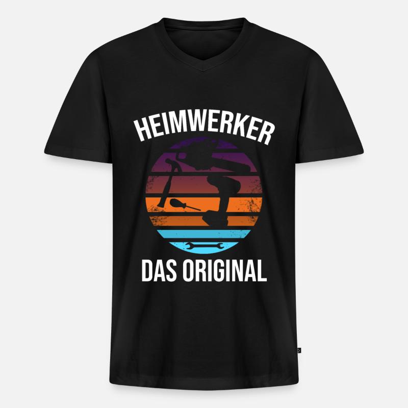 heimwerker das original - Männer Premium Bio T-Shirt mit V-Ausschnitt - Schwarz
