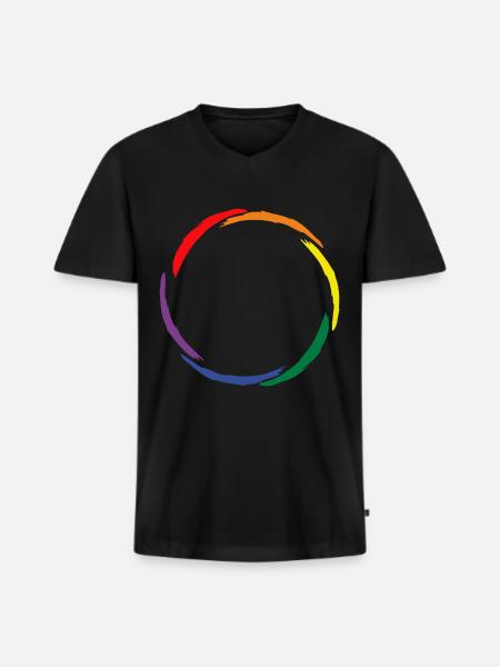 Circle symbol homosexuality LGBT - Men's Premium Organic T-shirt with V-neck - black