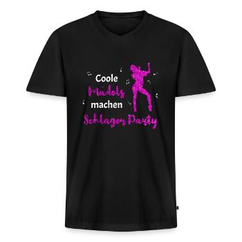 Coole Mädels machen Schlager Party - Männer Premium Bio T-Shirt mit V-Ausschnitt - Schwarz - Vorne - Nico (187cm)