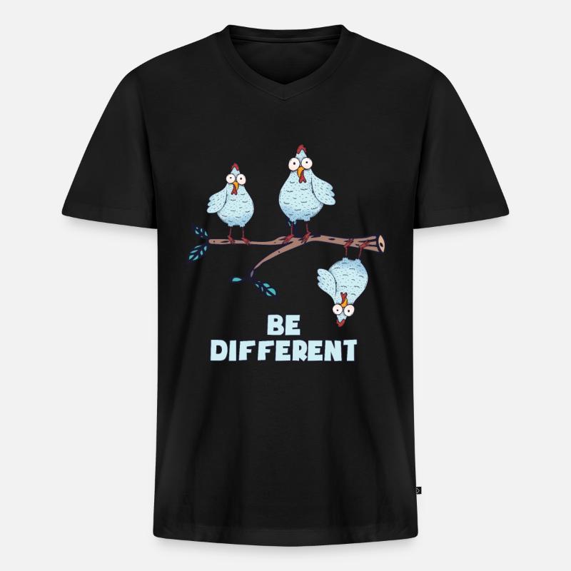 BE DIFFERENT - Männer Premium Bio T-Shirt mit V-Ausschnitt - Schwarz