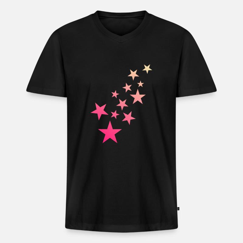 Stern Sternchen Muster Sternenhimmel - Männer Premium Bio T-Shirt mit V-Ausschnitt - Schwarz
