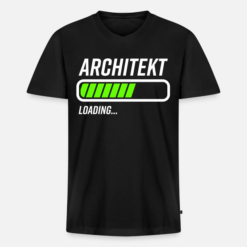 Architekt Loading Ladebalken - Männer Premium Bio T-Shirt mit V-Ausschnitt - Schwarz