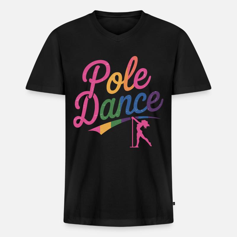 Pole Dance Pole Tänzerin Stangentanz - Männer Premium Bio T-Shirt mit V-Ausschnitt - Schwarz
