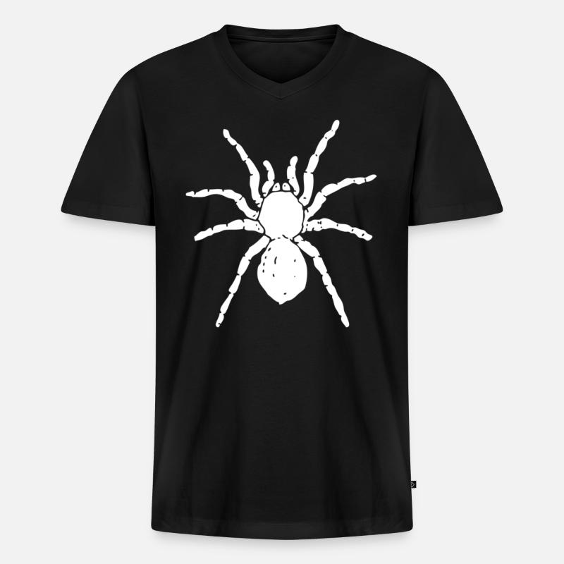 Spinne - Männer Premium Bio T-Shirt mit V-Ausschnitt - Schwarz