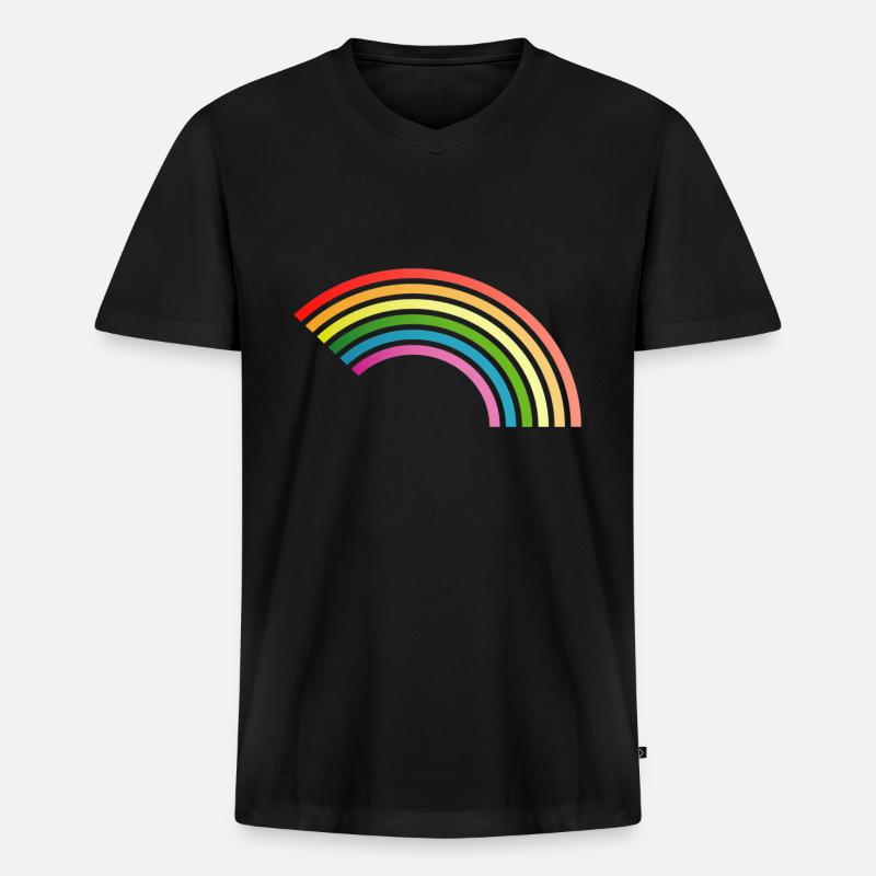 Bunter Regenbogen - Männer Premium Bio T-Shirt mit V-Ausschnitt - Schwarz