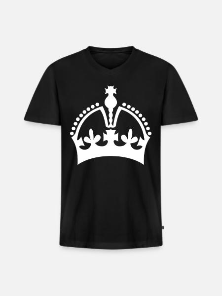 Crown - Men's Premium Organic T-shirt with V-neck - black