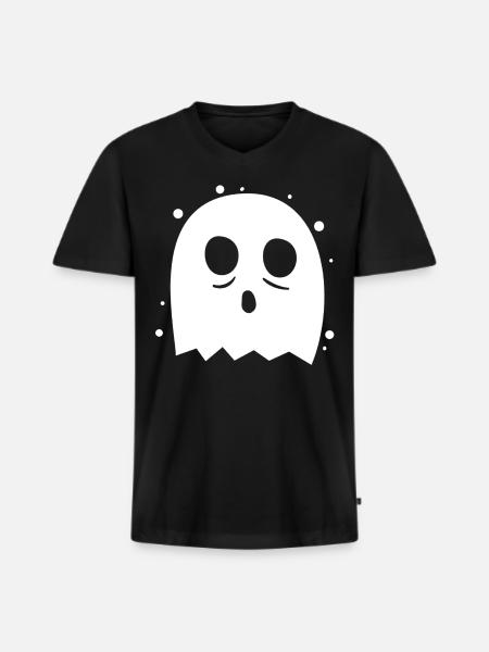 ghost - Men's Premium Organic T-shirt with V-neck - black