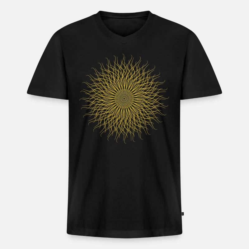Mandala - Männer Premium Bio T-Shirt mit V-Ausschnitt - Schwarz