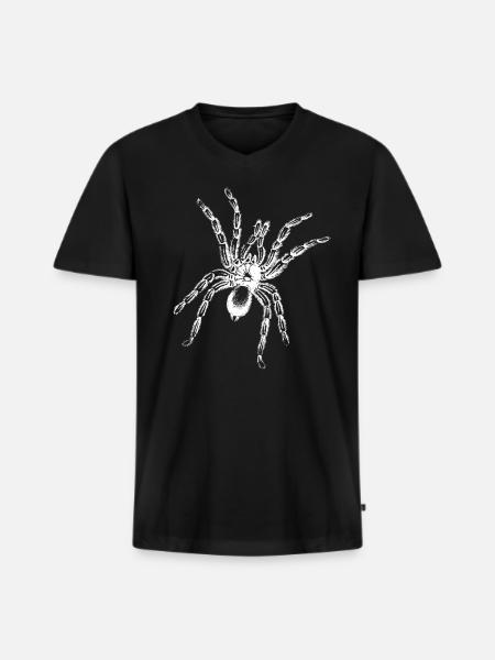 Spinne - Männer Premium Bio T-Shirt mit V-Ausschnitt - Schwarz