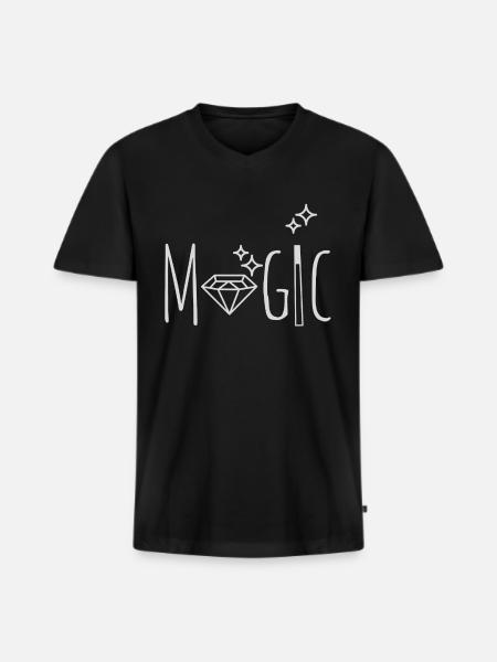 Magic - magic - spell - magician - Men's Premium Organic T-shirt with V-neck - black