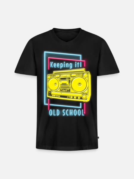 Uv Techno House - Men's Premium Organic T-shirt with V-neck - black