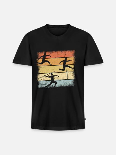 Athlétisme - T-shirt encolure en V Premium bio Homme - noir