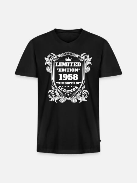 1958 - Men's Premium Organic T-shirt with V-neck - black