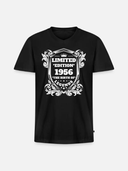 1956 - Men's Premium Organic T-shirt with V-neck - black