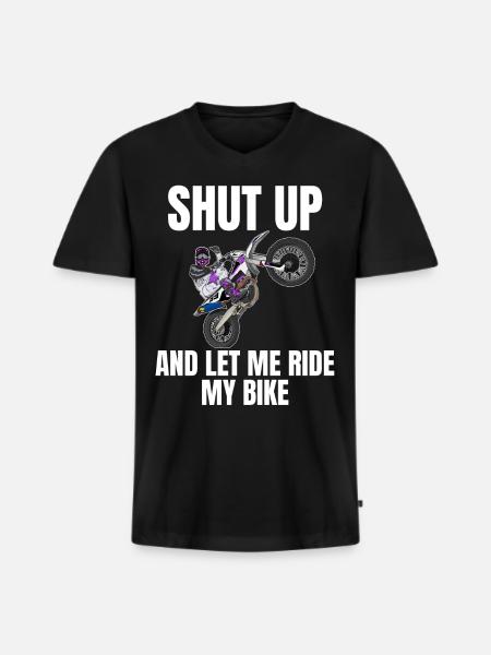 Motorcross / Enduro / Freestyle mx / Dirtbike retro - Mannen Premium Bio T-shirt met V-hals - zwart